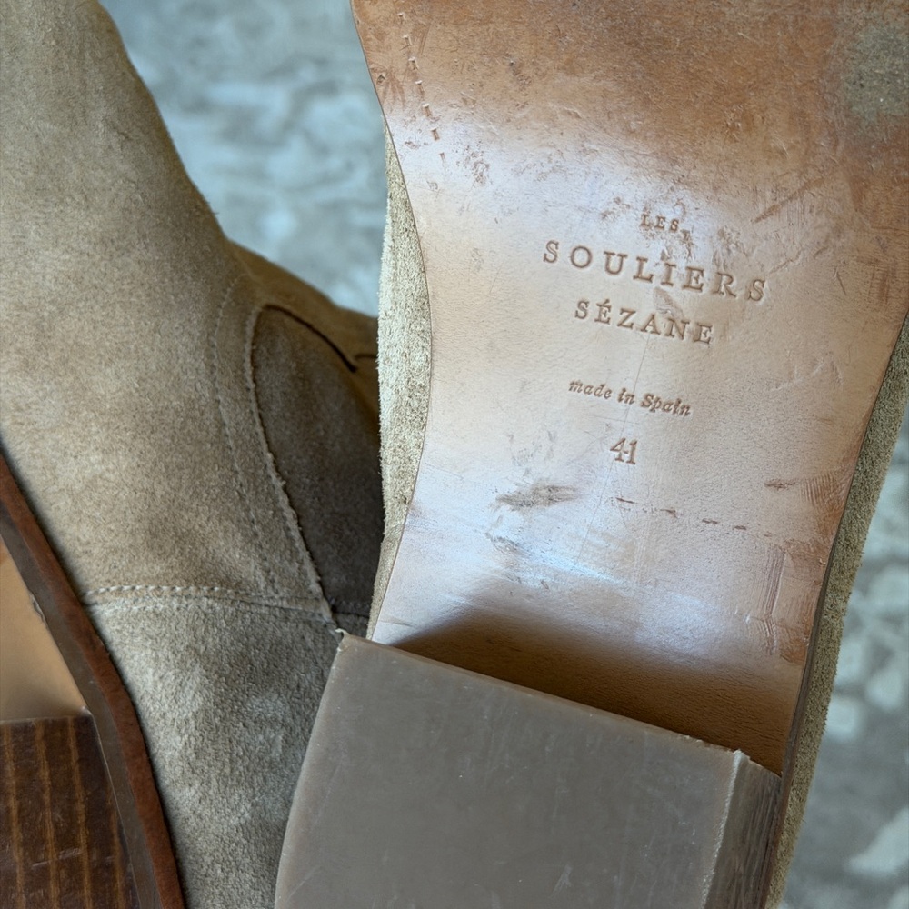 Sezane Suede Ankle Booties in Taupe Brown - Picture 5 of 5